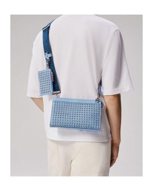 Christian Louboutin Blue Studded Shoulder Bag for men