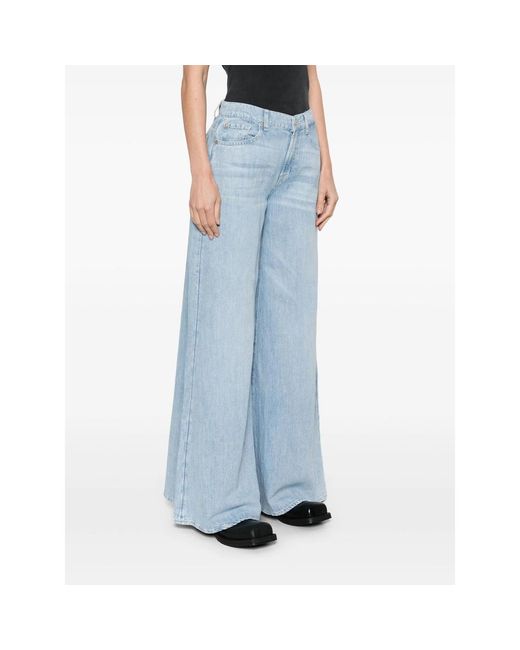 7 For All Mankind Blue Belt-Loop Jeans