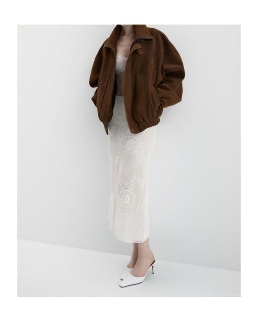 Magda Butrym Brown Elasticated-Trim Suede Jackets