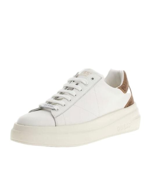 Guess White Elba 4G Logo Sneakers for men