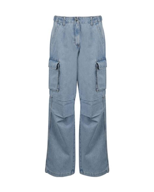 Coperni Blue Denim Cargo Trousers