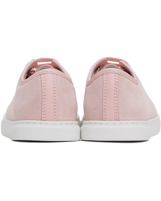 Lanvin Pink Dbb1 Leather And Suede Sneakers