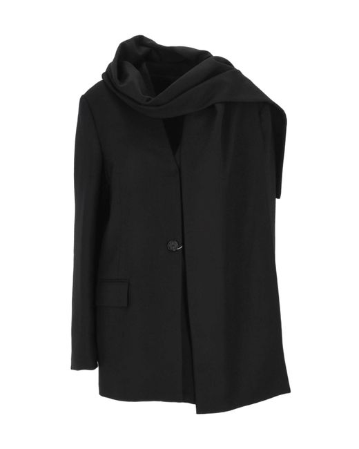 Totême Black Totême Single-Breasted Scarf Detailed Blazer