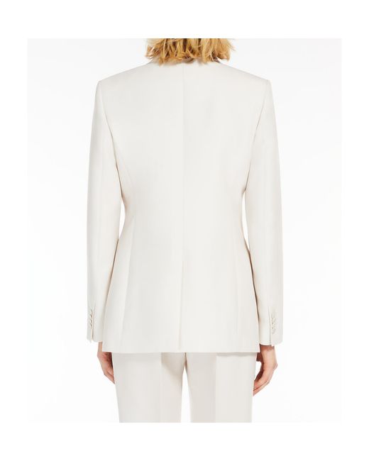 Max Mara White Single-Breasted Long-Sleeved Blazer