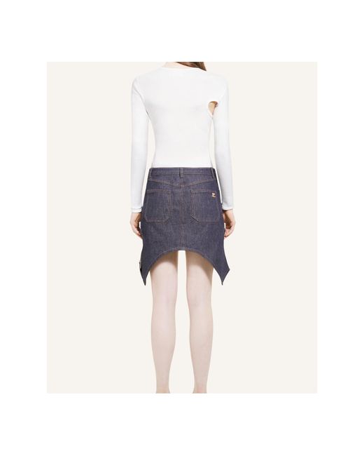 Courreges White Courrèges Slash Logo-Embroidered Asymmetric Neck T-Shirt