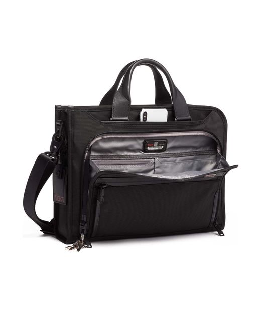 Tumi Black Alpha 3 Briefcase for men