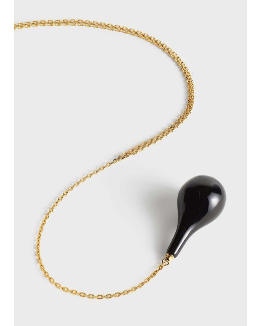 Totême White Large Onyx Drop Necklace