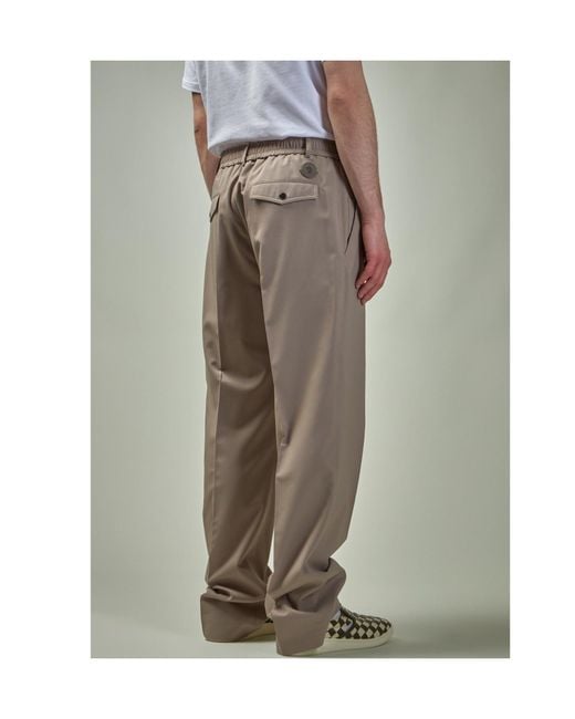 Moncler Gray Gabardine Tailored Trousers for men