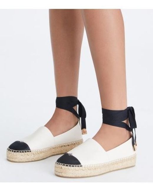 Tory Burch Black Cap-Toe Espadrilles
