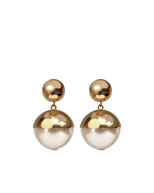 Carolina Herrera Metallic Round Pendant Earrings