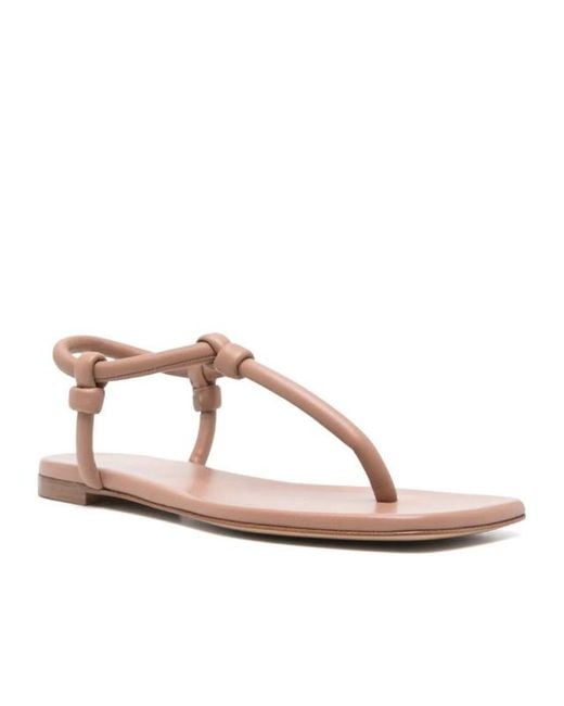 Gianvito Rossi Brown Leather Flip-Flops