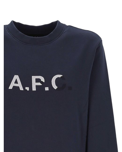 A.P.C. Blue Long-Sleeve Sweatshirt