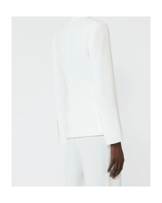 Max Mara White Tie-Front Blazer