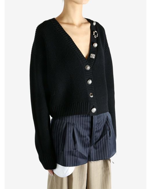 Vetements Black Mini V-Neck Cardigan