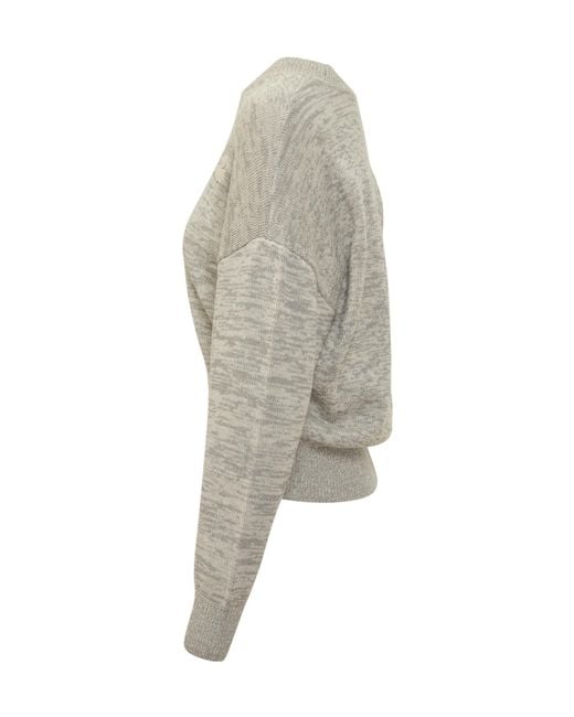 Isabel Marant Gray Logo Crew Neck Sweater