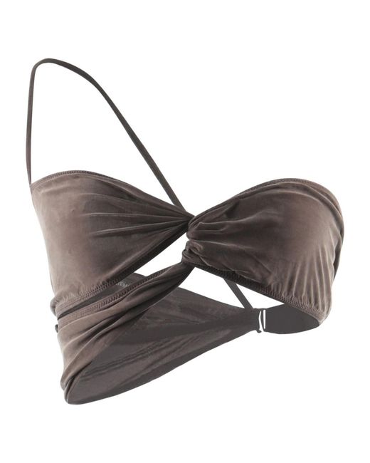 Jacquemus Brown One-Shoulder Bikini