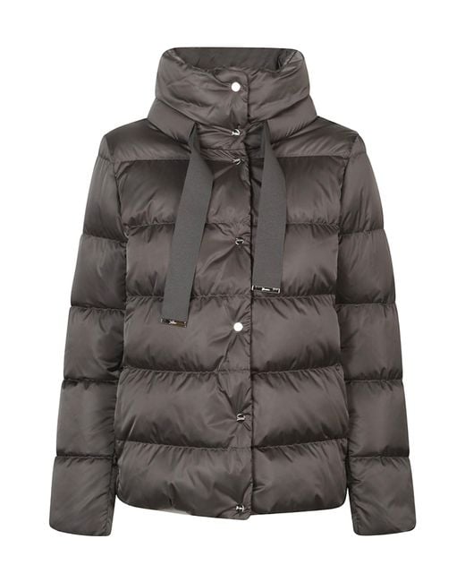 Herno Gray Logo Plaque Padded Jacket
