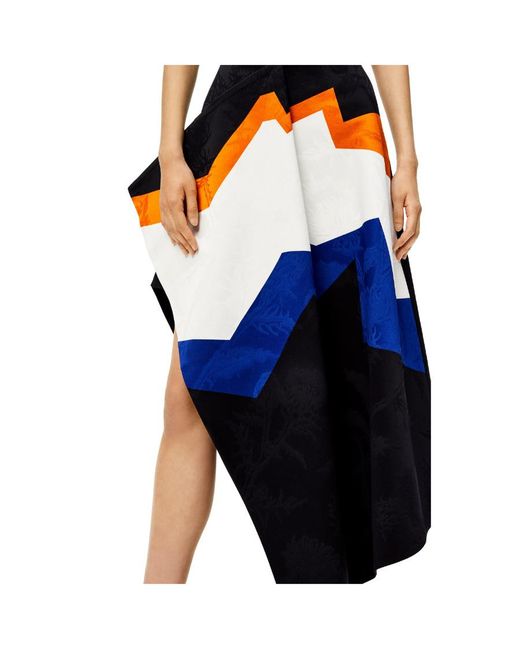 Loewe Blue Jacquard Asymmetrical Skirt