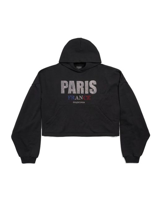 Balenciaga Black Logo Embellished Hoodie