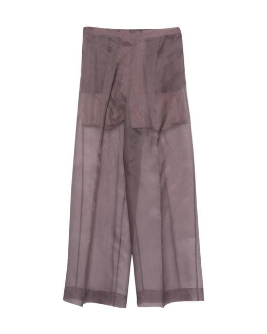 Antonelli Purple Sheer Wide-Leg Trousers