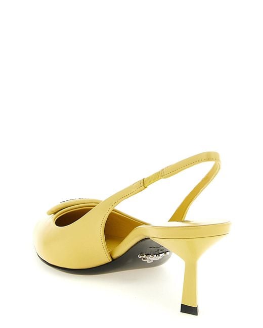 Prada Yellow Pointed-Toe Slingback Pumps