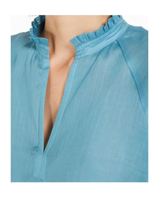 Max Mara Blue Studio Orvieto V-Neck Short-Sleeved Top