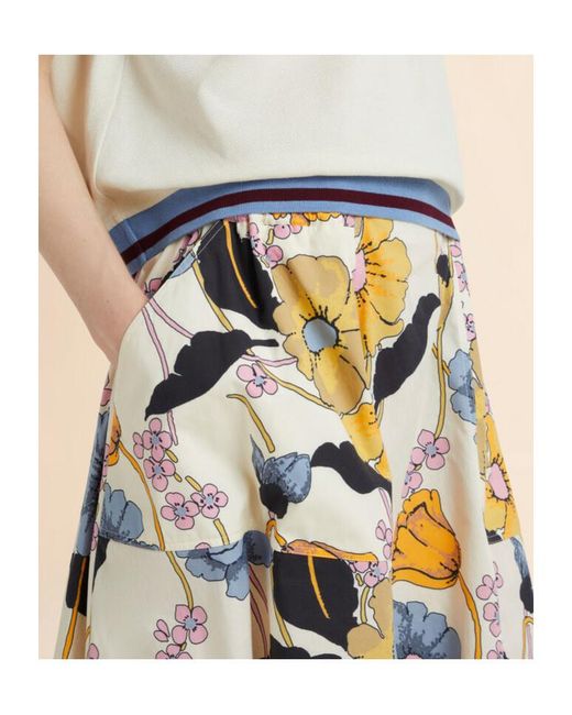 Marni Multicolor Melodia Printed Poplin Elasticated Midi Skirt