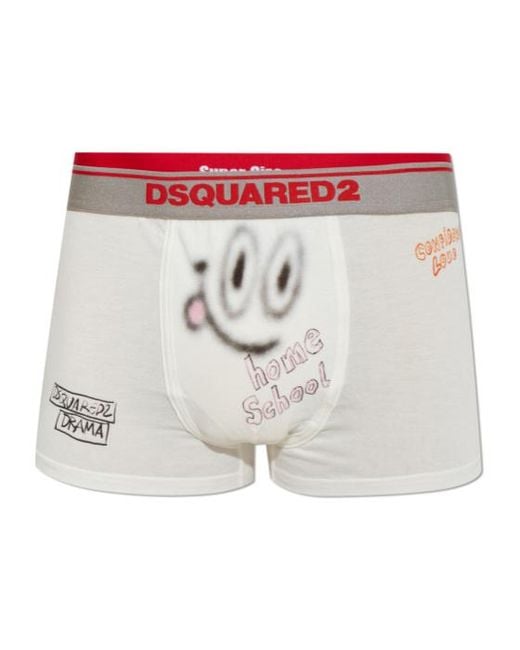 DSquared² White Boxer Briefs for men