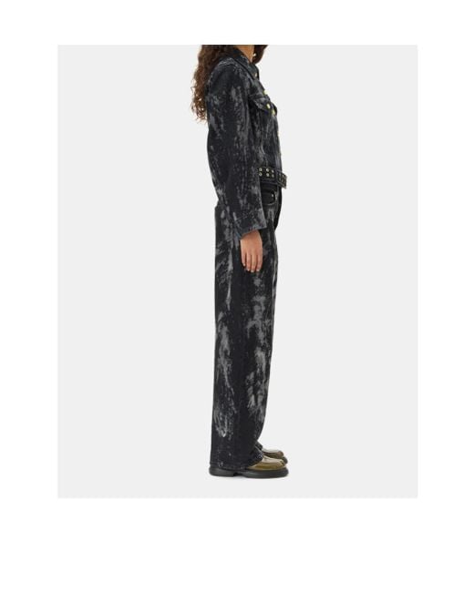 Ganni Black Belted Denim Jacket