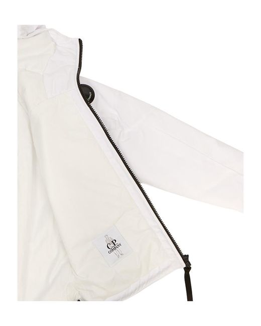 C P Company White Hooded Down Jacket for men