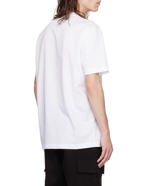 Versace White Logo Printed Crewneck T-Shirt for men