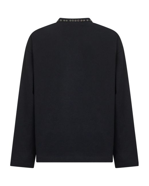 Jil Sander Black Studs Embellished Long Sleeved T-Shirt for men
