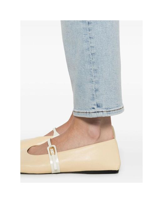 Frame Jeans Button FRAME Button Detailed Straight Leg Jeans in Blue | Lyst UK