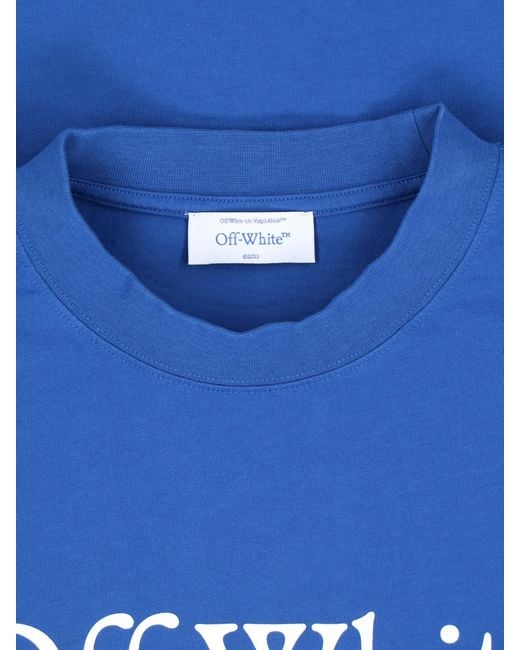 Off-White c/o Virgil Abloh Blue Big Bookish Skate Crewneck T-Shirt for men