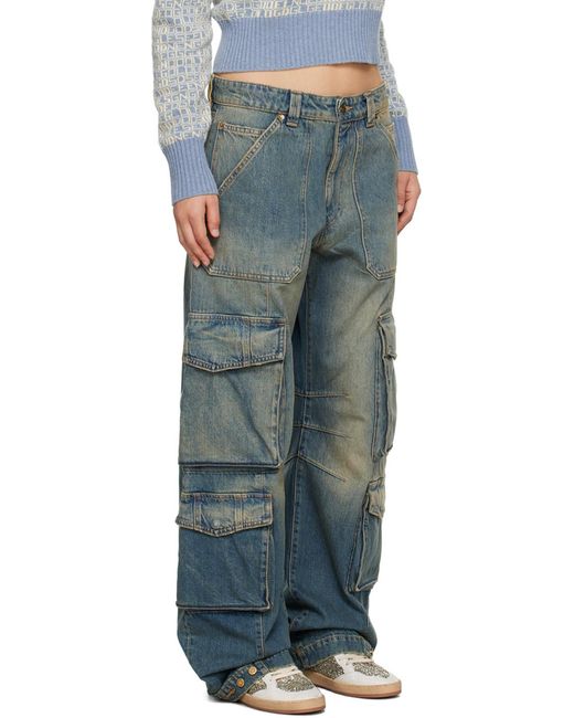 Golden Goose Deluxe Brand Blue Straight-Leg Cargo Jeans