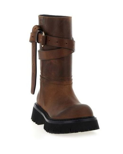 Moschino Brown Brick Boots