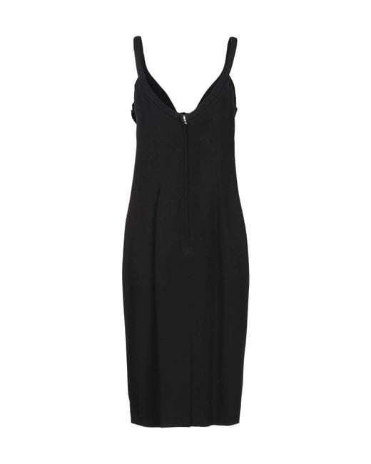 Dolce & Gabbana Black Solid Color Sleeveless Slim-Fit Dress