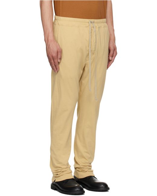 Rick Owens Natural Elastic Waist Casual Pants for men
