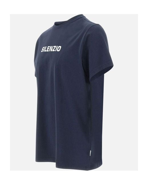 Aspesi Blue Silenzio Logo T-Shirt for men