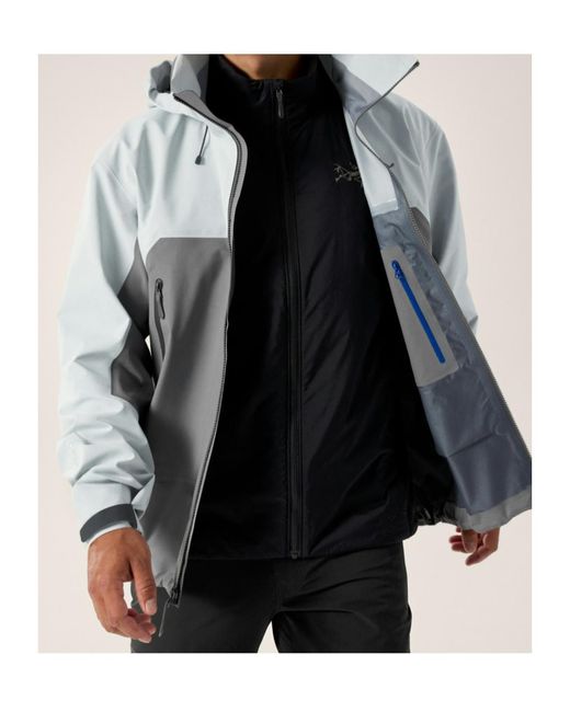 Arc'teryx Gray Colorblock Hooded Jacket for men