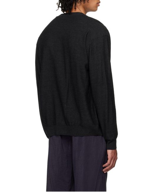 Lemaire Black V-Neck Long Sleeved Cardigan
