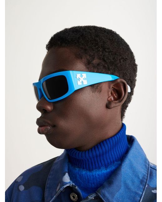 Off-White c/o Virgil Abloh Blue Joseph Rectangular Frame Sunglasses for men