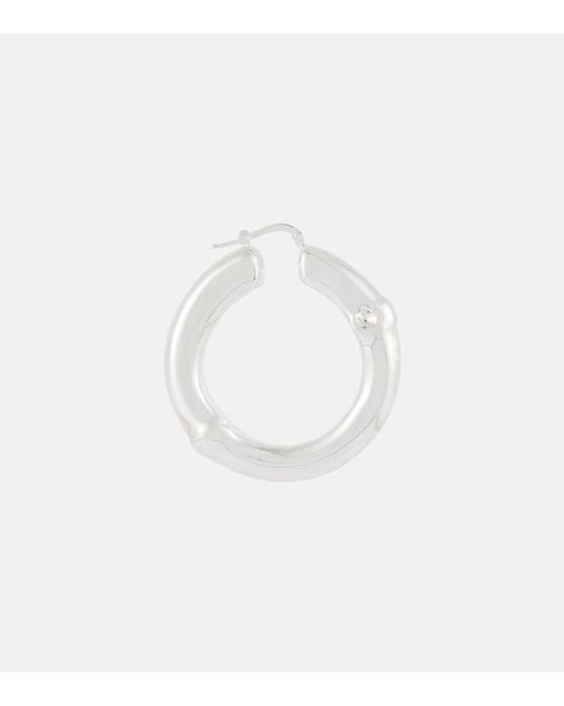 Jil Sander White Small Bamboo Hoop Earrings