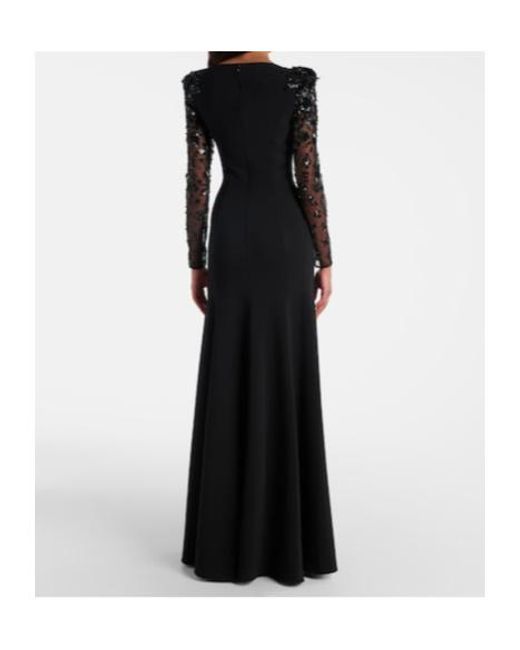 Jenny Packham Black Sylvia Embellished Gown
