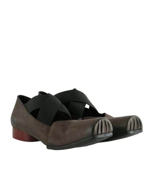 Uma Wang Black Square-Toe Ballet Flats