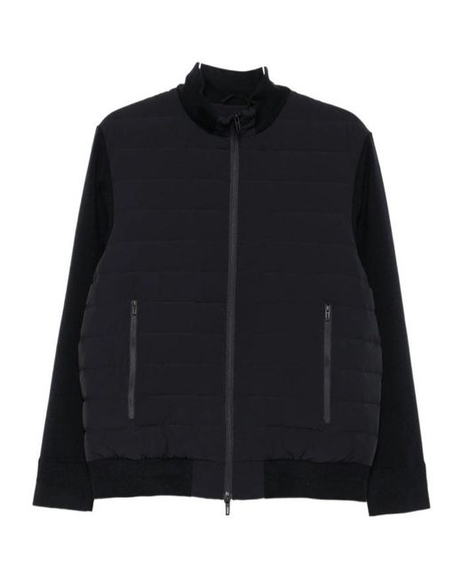 Emporio Armani Black Quilted Panel-Sleeve Jacket for men