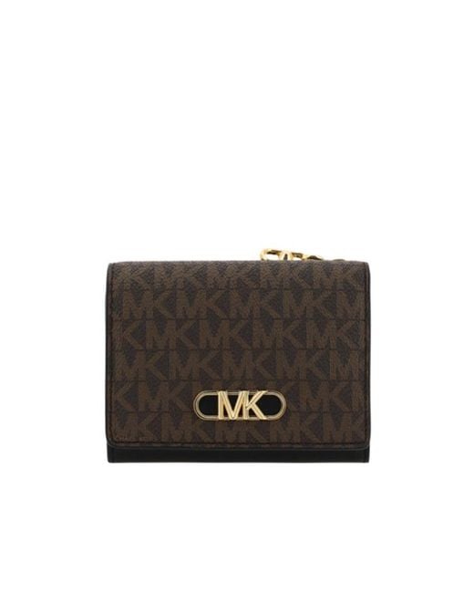 MICHAEL Michael Kors Black Monogram Logo Plaque Wallet