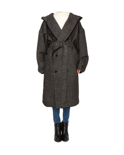 J.W. Anderson Black J.W. Anderson Hooded Long Trench Coat