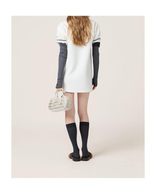 Miu Miu White Short-Sleeved Polo Dress