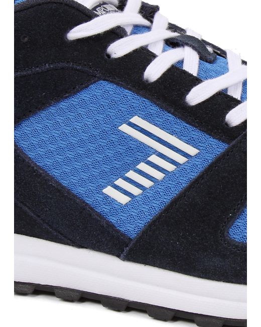 EA7 Blue Logo Lace Up Casual Sports Shoes for men